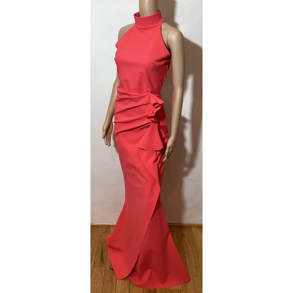 CHIARA BONI GUNDRUM RUFFLE GOWN SZ 8 / it 44 - Picture 4 of 8